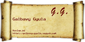 Galbavy Gyula névjegykártya